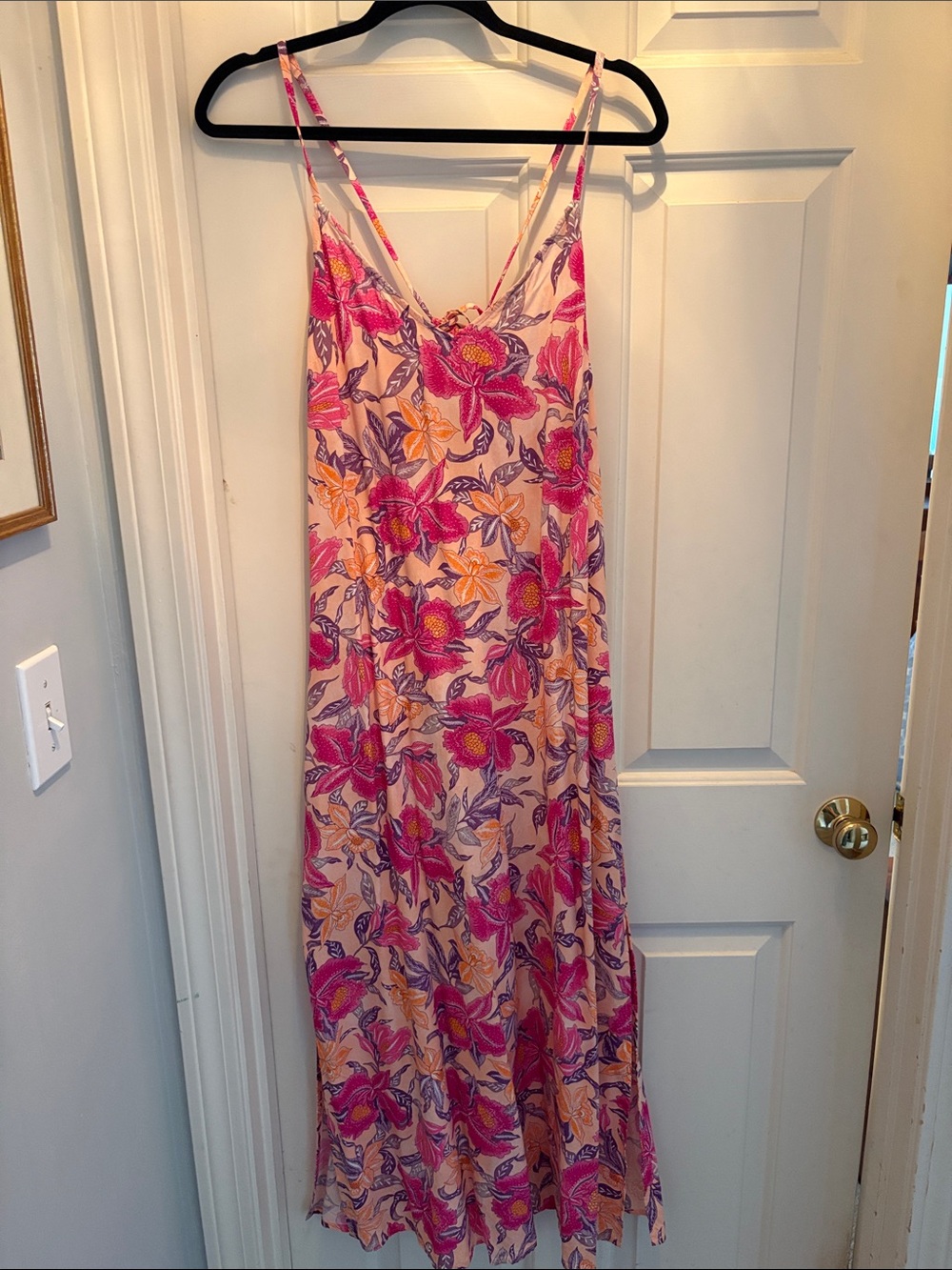 Old Navy Pink and Purple Floral Slip Dress